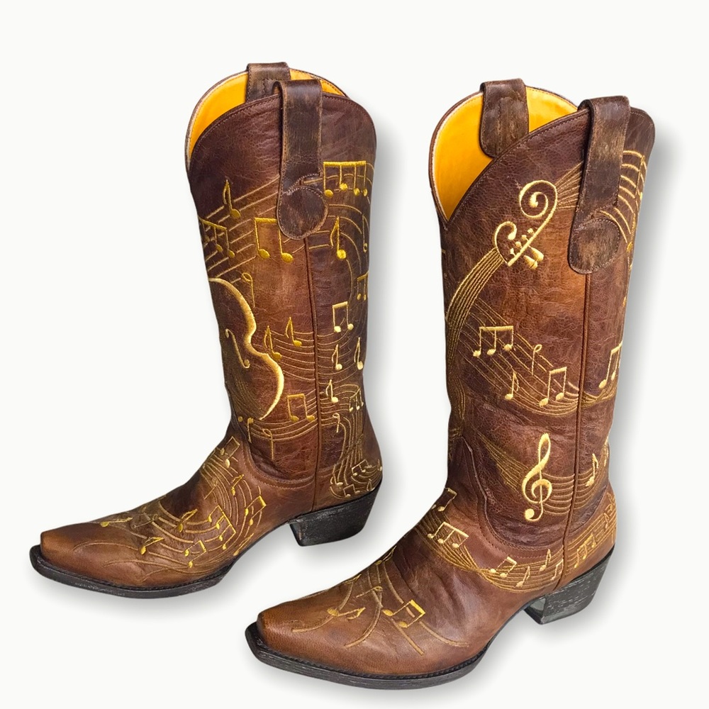 RARE Old Gringo Violina Music Note Cowboy Boots - Picture 15 of 16